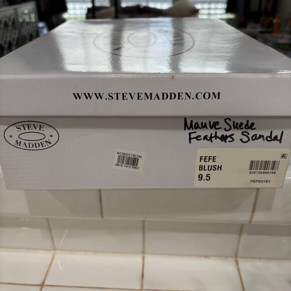 Steve Madden Fefe Blush Feather Stiletto Sandals - Picture 12 of 12